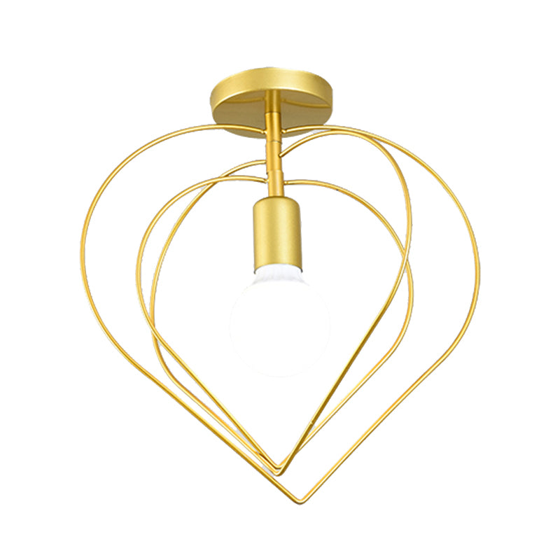 Nordic Style Iron Ceiling Light Geometry Shape 1 Light Ceiling Lamp for Bedroom