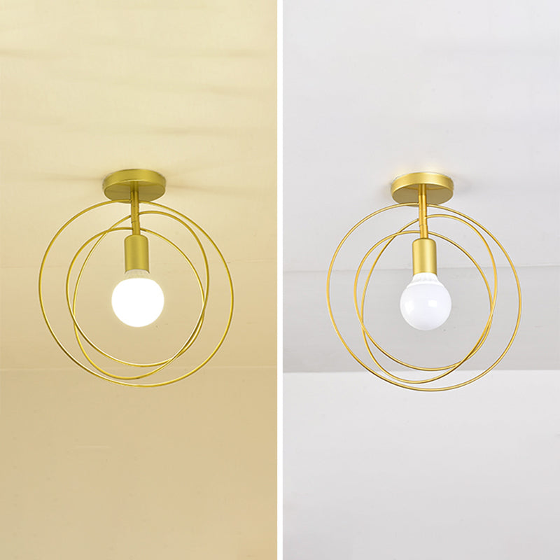 Nordic Style Iron Ceiling Light Geometry Shape 1 Light Ceiling Lamp for Bedroom