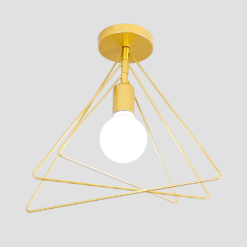 Nordic Style Iron Ceiling Light Geometry Shape 1 Light Ceiling Lamp for Bedroom