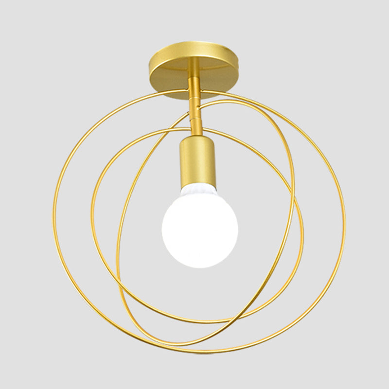 Nordic Style Iron Ceiling Light Geometry Shape 1 Light Ceiling Lamp for Bedroom