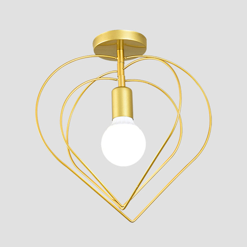 Nordic Style Iron Ceiling Light Geometry Shape 1 Light Ceiling Lamp for Bedroom