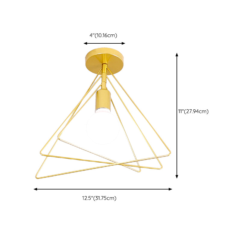 Nordic Style Iron Ceiling Light Geometry Shape 1 Light Ceiling Lamp for Bedroom
