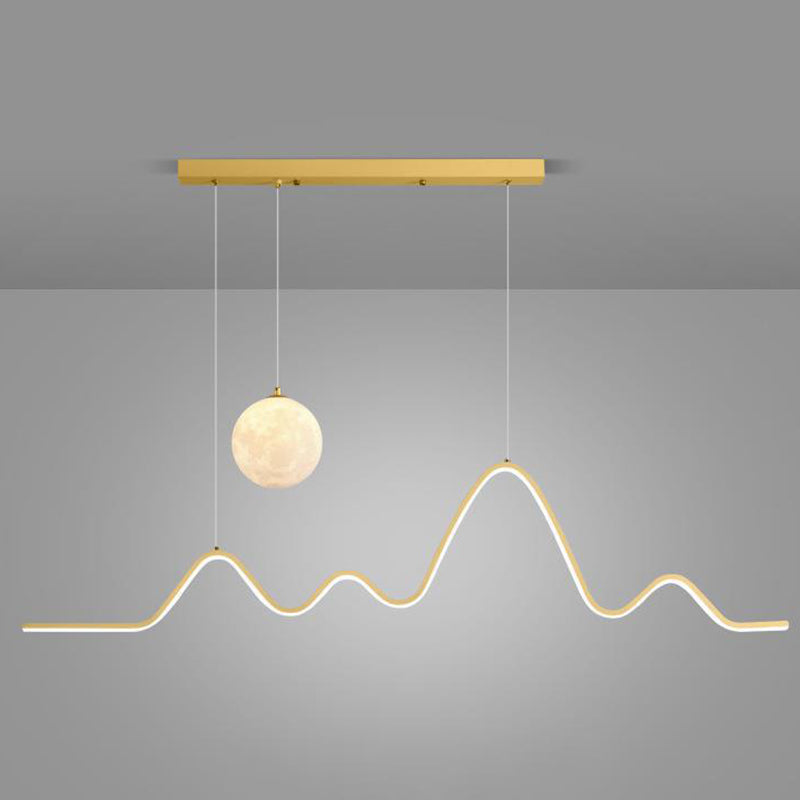 2-Light Modern Island Lighting Golden/Black/White LED Ceiling Light for Bedroom