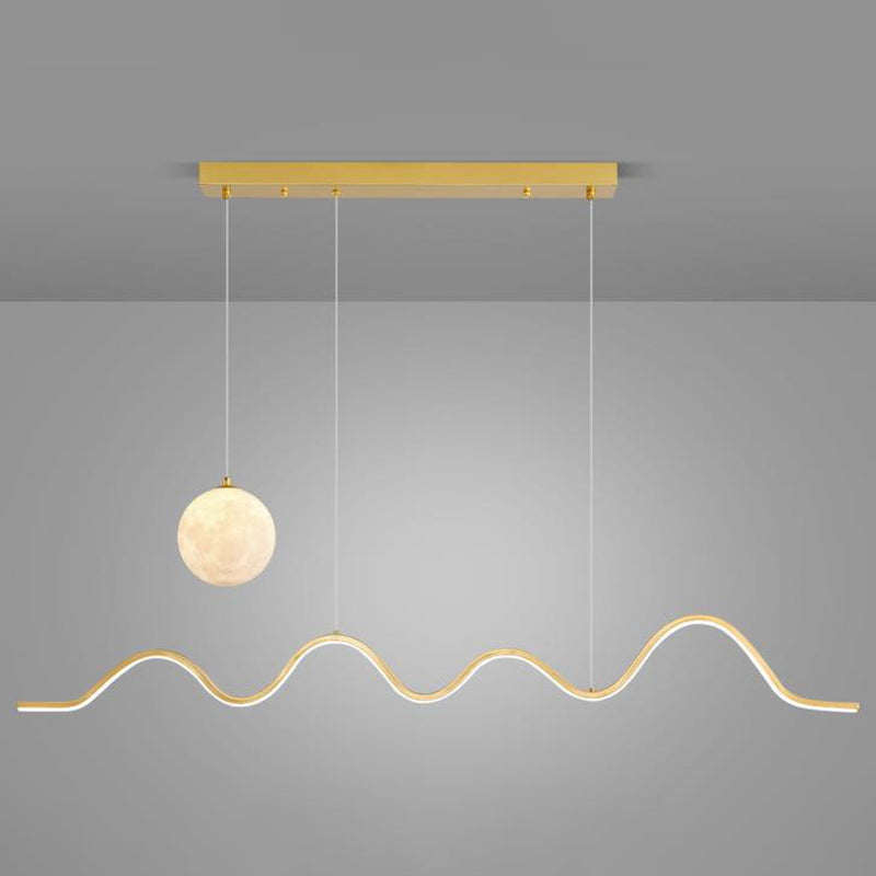 2-Light Modern Island Lighting Golden/Black/White LED Ceiling Light for Bedroom