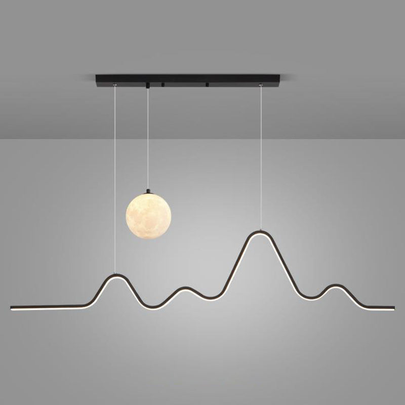 2-Light Modern Island Lighting Golden/Black/White LED Ceiling Light for Bedroom