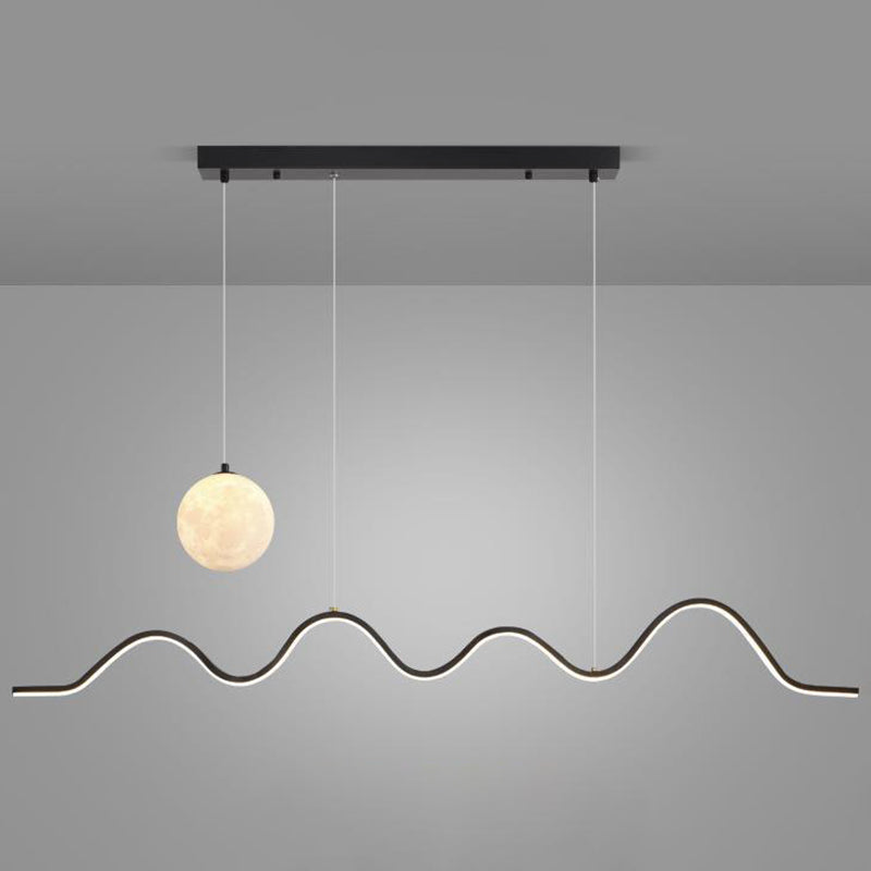 2-Light Modern Island Lighting Golden/Black/White LED Ceiling Light for Bedroom