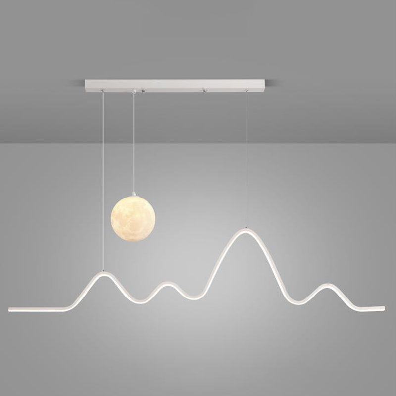 2-Light Modern Island Lighting Golden/Black/White LED Ceiling Light for Bedroom