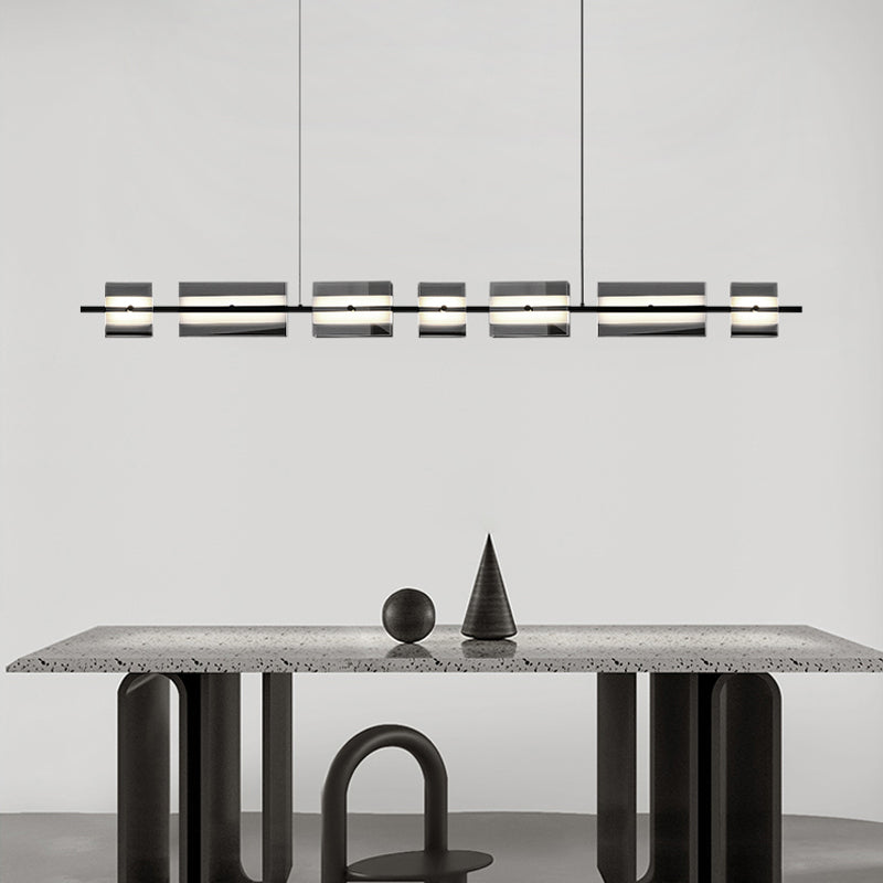 Contemporary LED Hanging Light Glass Island Light Fixture for Dining Room