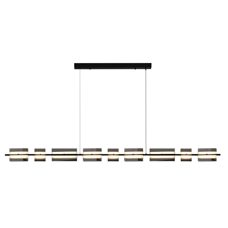 Contemporary LED Hanging Light Glass Island Light Fixture for Dining Room
