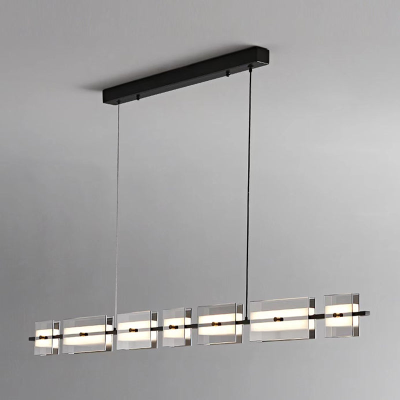 Contemporary LED Hanging Light Glass Island Light Fixture for Dining Room