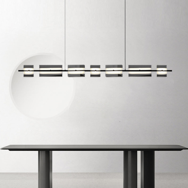Contemporary LED Hanging Light Glass Island Light Fixture for Dining Room