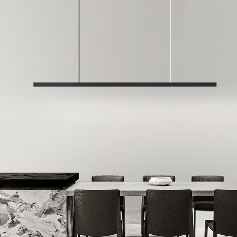 Minimalism Hanging Light Black Linear Island Light Fixture for Dining Room