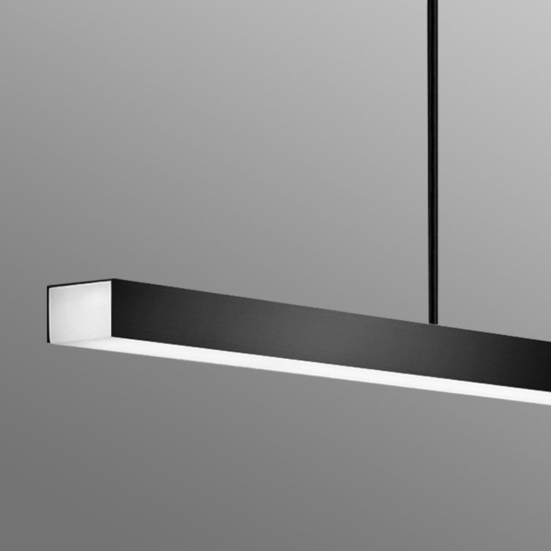 Minimalism Hanging Light Black Linear Island Light Fixture for Dining Room