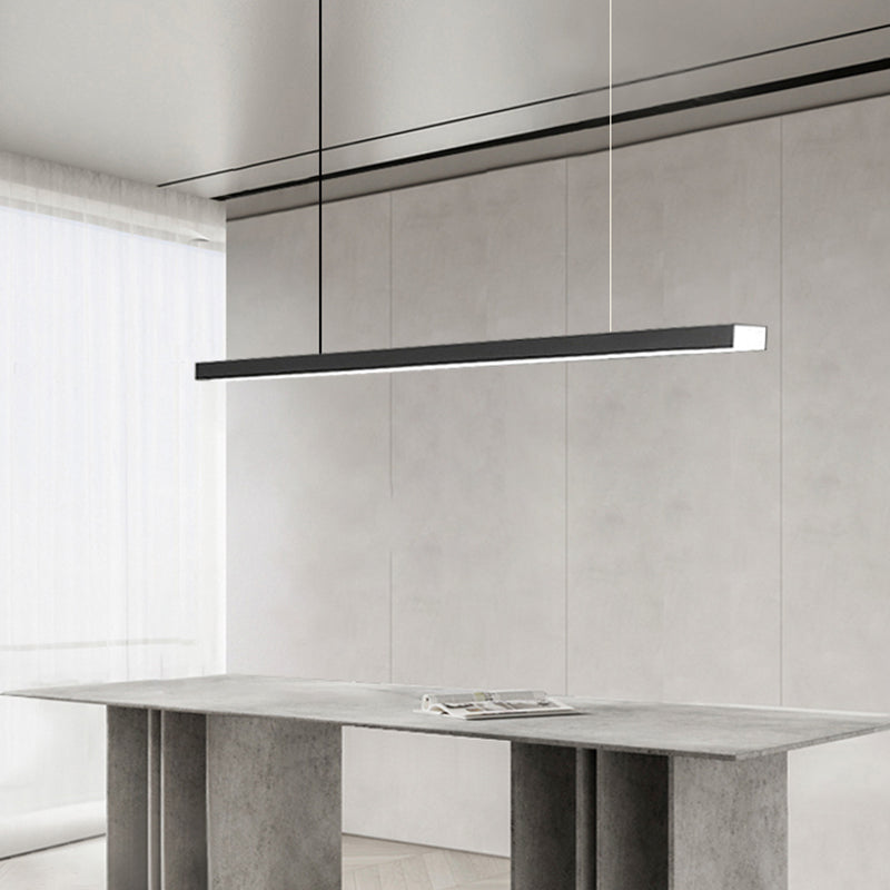 Minimalism Hanging Light Black Linear Island Light Fixture for Dining Room