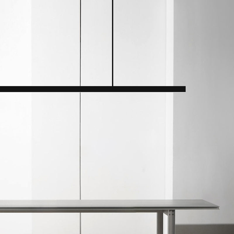 Minimalism Hanging Light Black Linear Island Light Fixture for Dining Room