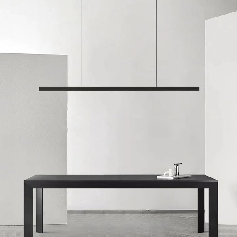 Minimalism Hanging Light Black Linear Island Light Fixture for Dining Room
