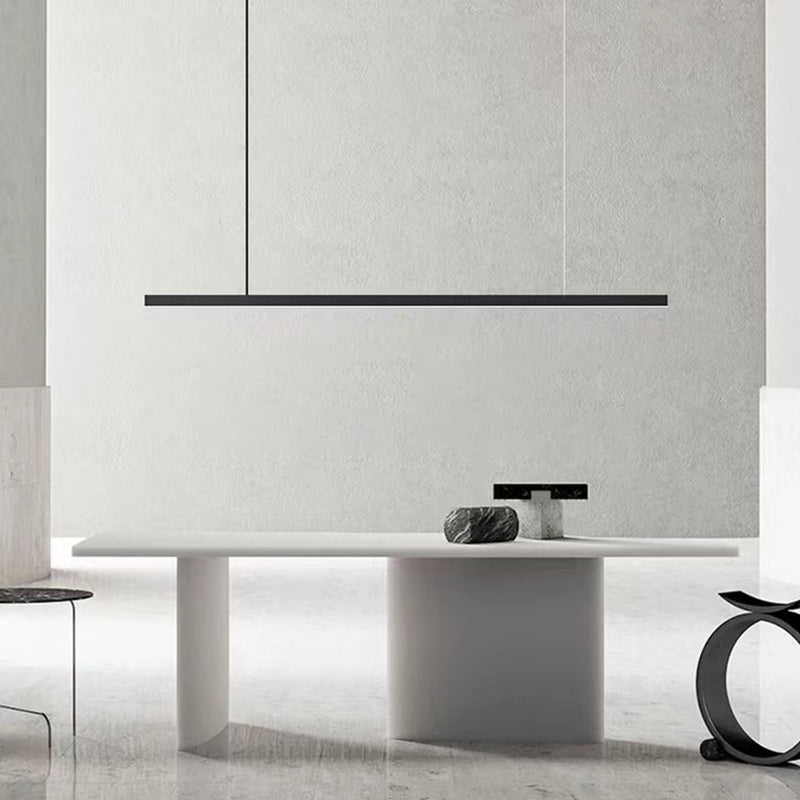 Minimalism Hanging Light Black Linear Island Light Fixture for Dining Room