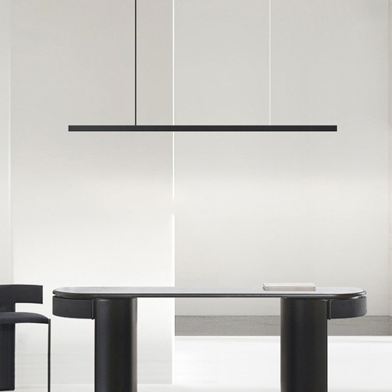 Minimalism Hanging Light Black Linear Island Light Fixture for Dining Room
