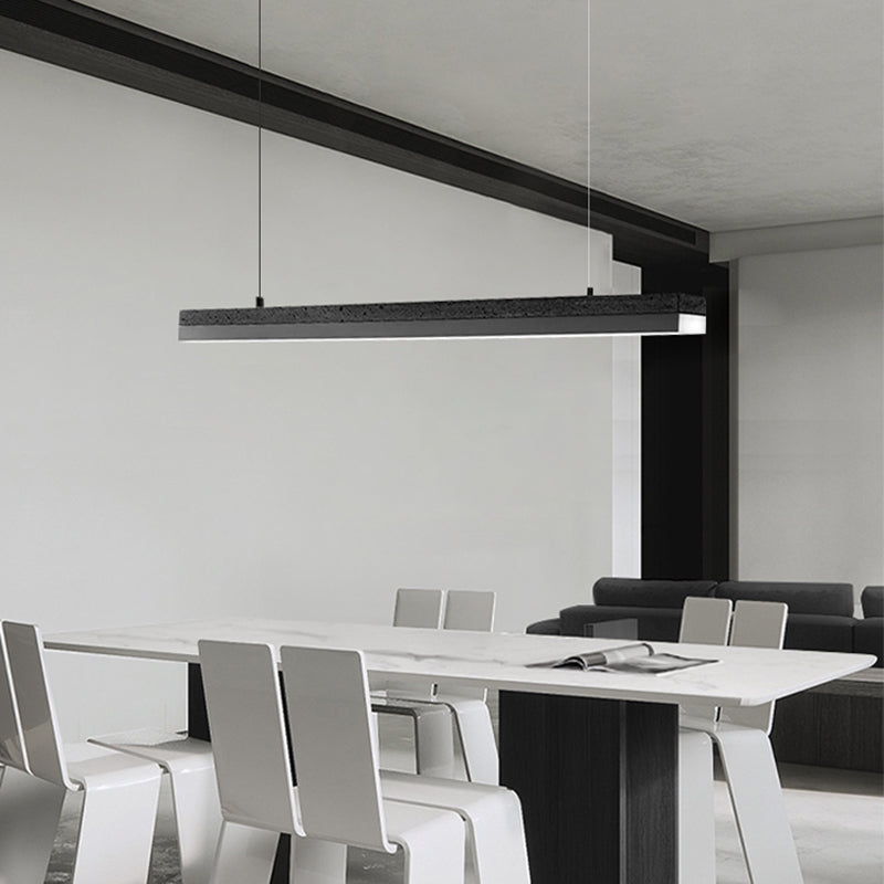 Minimalism LED Hanging Light Linear Island Light Fixture in Black for Dining Room