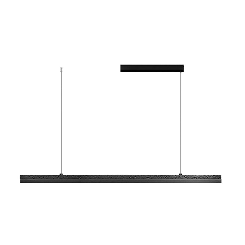 Minimalism LED Hanging Light Linear Island Light Fixture in Black for Dining Room