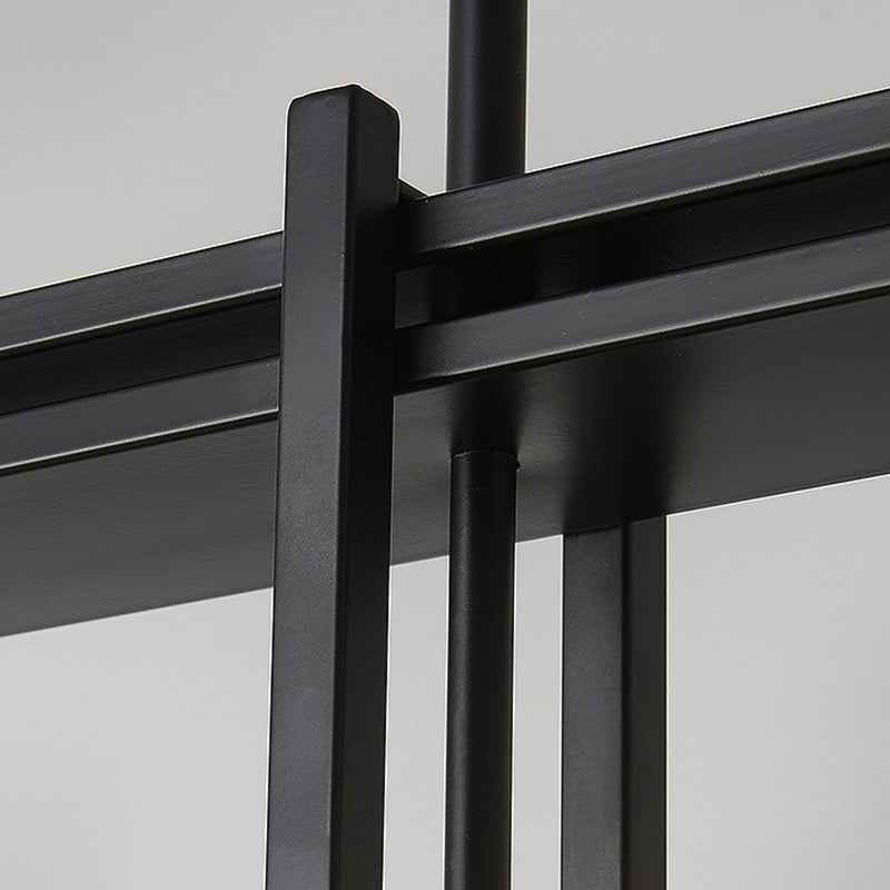 Contemporary Hanging Light Black LED Island Light Fixture with Metal for Dining Room