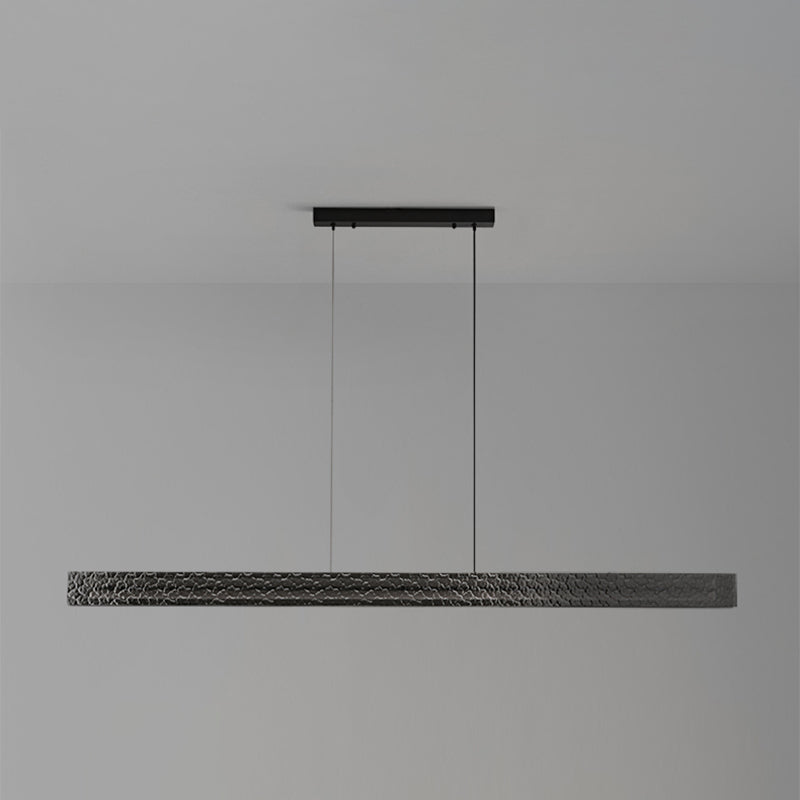 Contemporary Hanging Light Linear LED Island Light Fixture with Glass for Dining Room