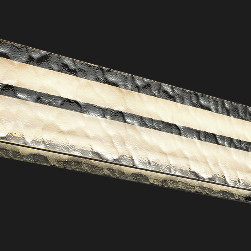 Contemporary Hanging Light Linear LED Island Light Fixture with Glass for Dining Room