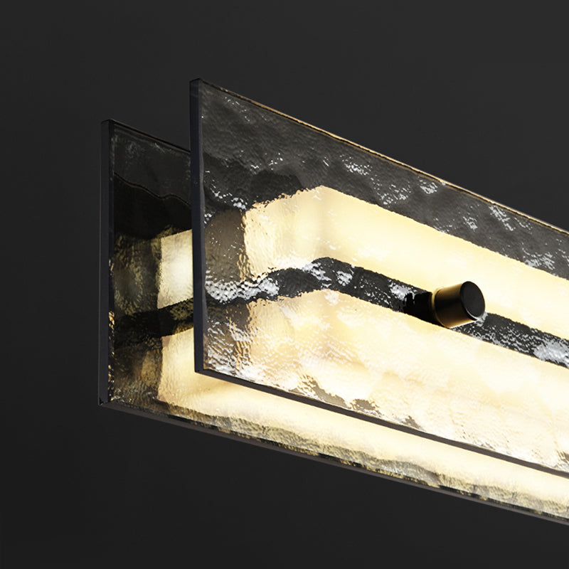 Contemporary Hanging Light Linear LED Island Light Fixture with Glass for Dining Room