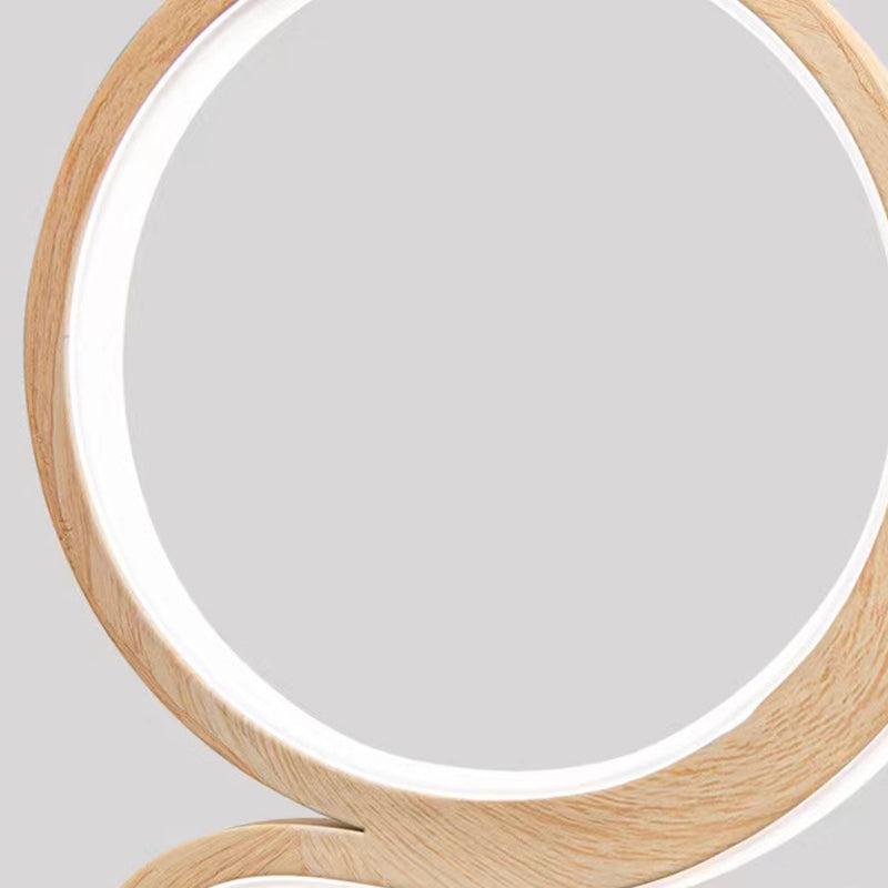 2-Light Beige Island Lighting Modern Wooden LED Ceiling Light for Bedroom
