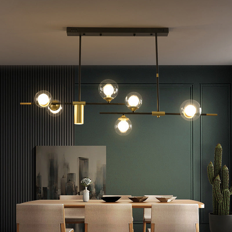 7-Light Modern Kitchen Island Lighting Metal Ceiling Light for Dining Room
