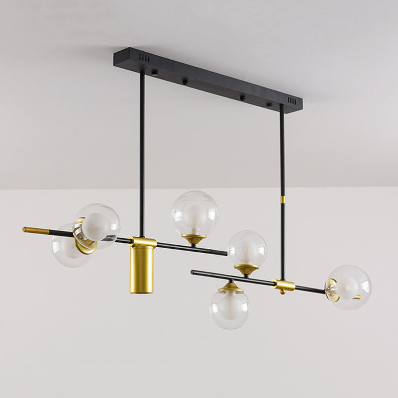 7-Light Modern Kitchen Island Lighting Metal Ceiling Light for Dining Room