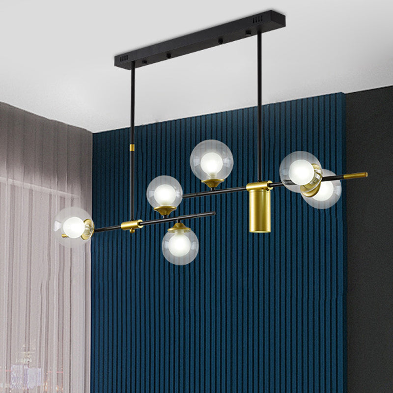 7-Light Modern Kitchen Island Lighting Metal Ceiling Light for Dining Room