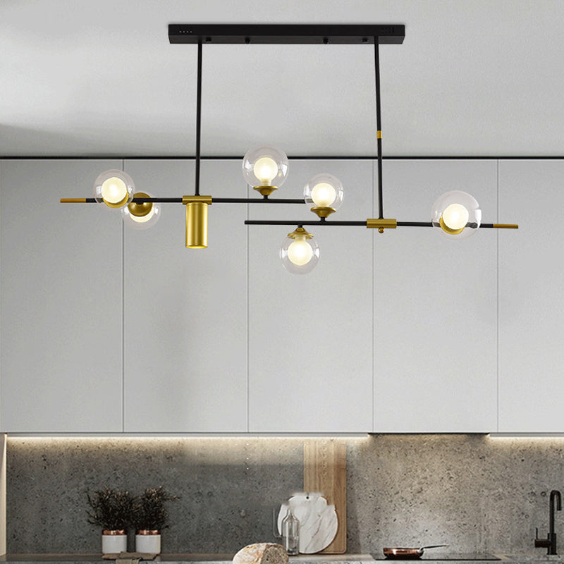 7-Light Modern Kitchen Island Lighting Metal Ceiling Light for Dining Room