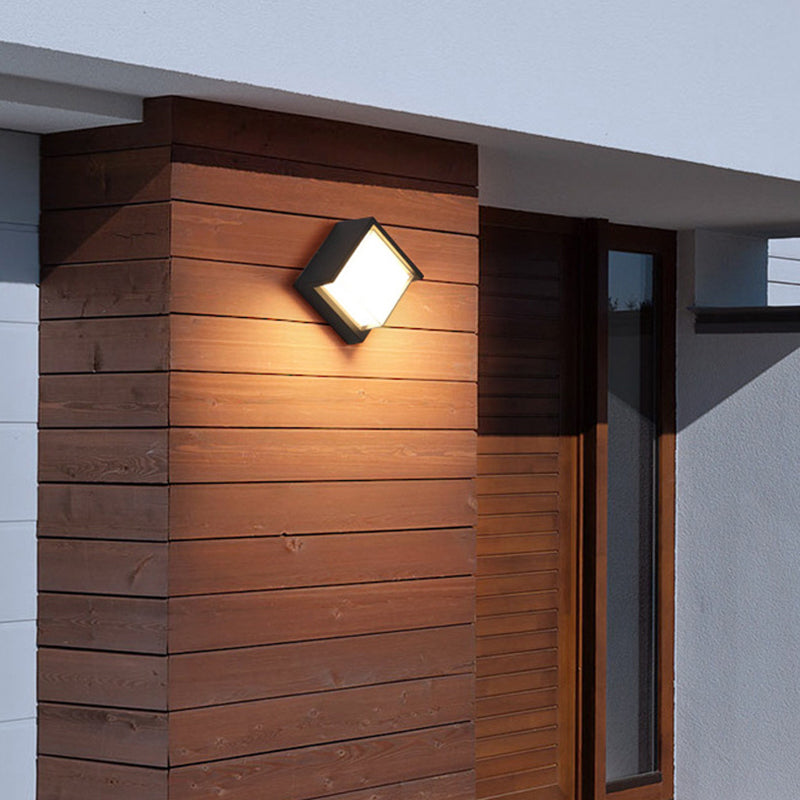 Square Wall Lighting Simplicity Metal 1 Light Rustic Wall Sconces in Black