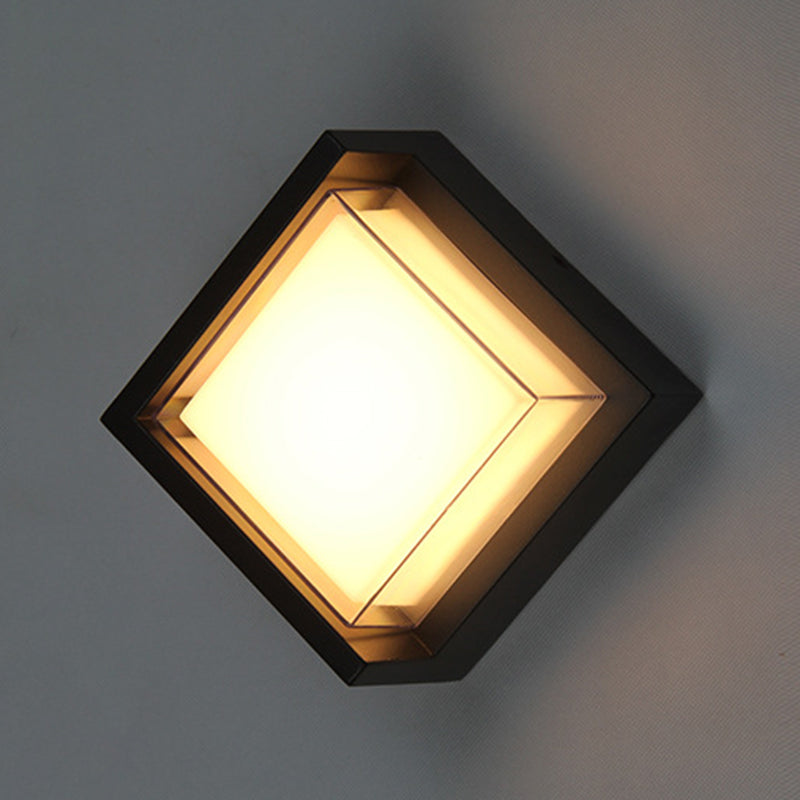 Square Wall Lighting Simplicity Metal 1 Light Rustic Wall Sconces in Black