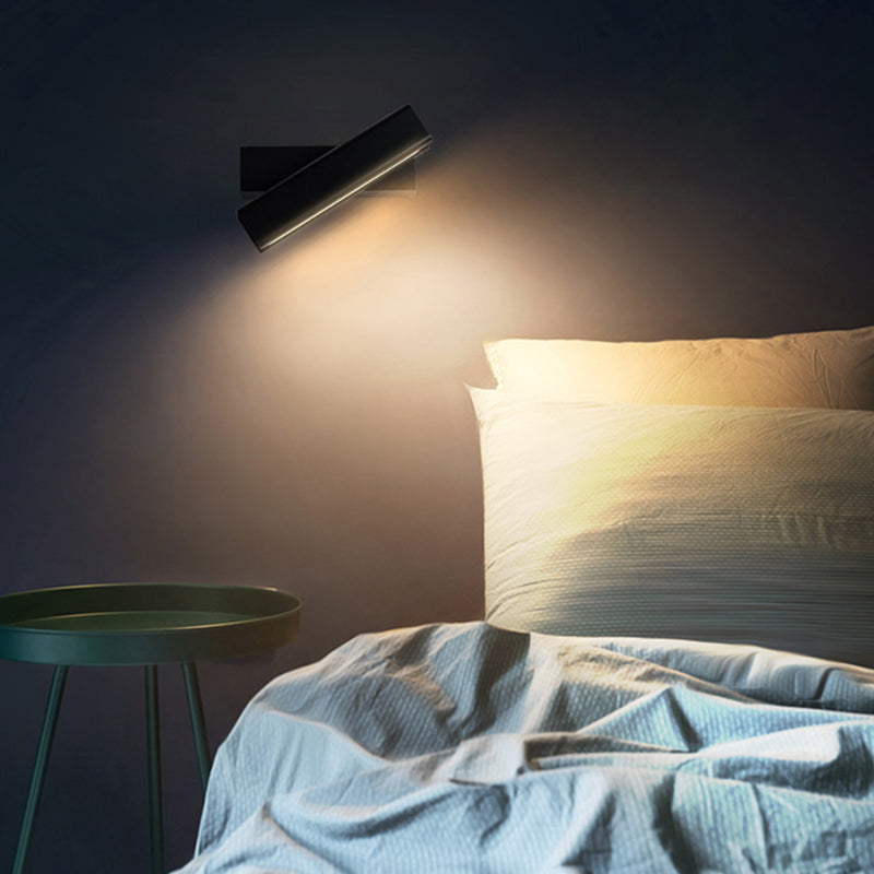 Modern Wood Wall Sconce Linear Shape Wall Light with Acrylic Shade for Bedroom