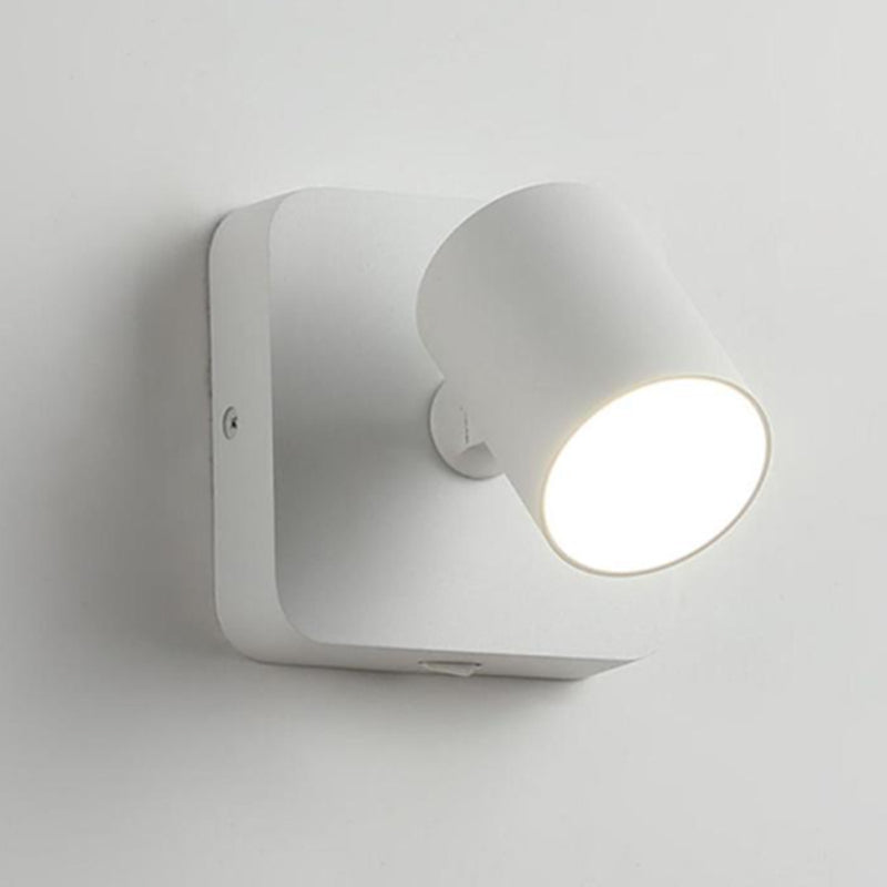 Metal Cylinder Wall Mount Lamp Simple 1 Light Wall Mounted Light Fixture for Bedroom