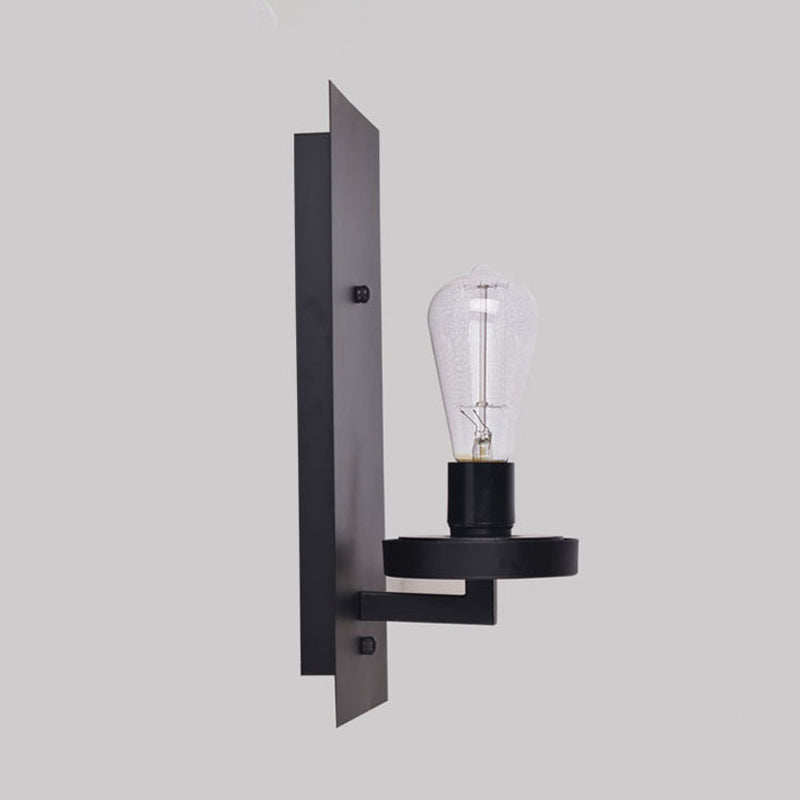 Industrial Metal Wall Sconce Cylinder Shape Wall Light with Glass Shade for Courtyard