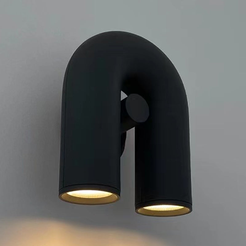Modernism 2-Light Polished Wall Mounted Sconce Metallic Unique Wall Light
