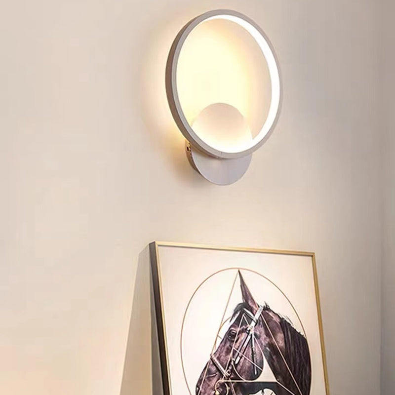 Modernism Single White/Black Wall Mounted Sconce Metal LED Wall Light