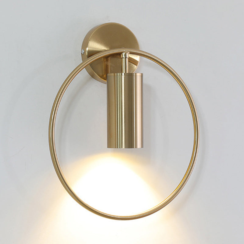Modernism Single Golden/Black Wall Mounted Sconce Metal Shaded Wall Light