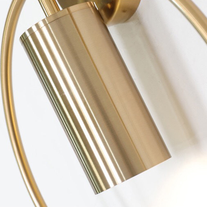 Modernism Single Golden/Black Wall Mounted Sconce Metal Shaded Wall Light