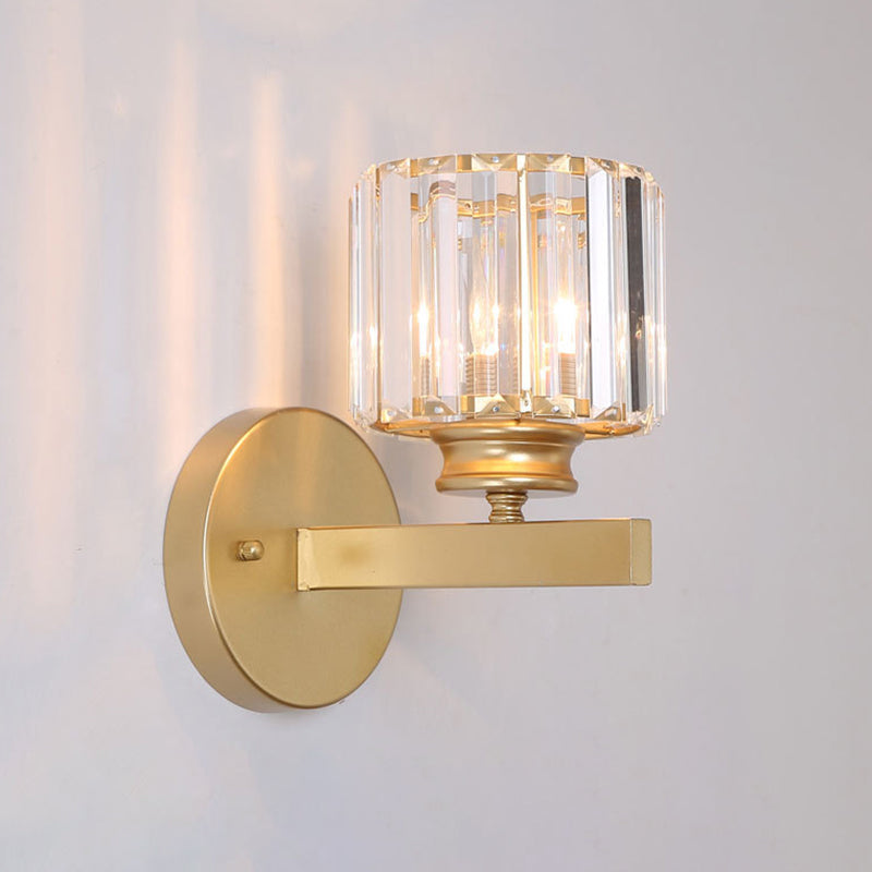 Modernism Single Wall Mounted Sconce Golden/Black Shaded Wall Light