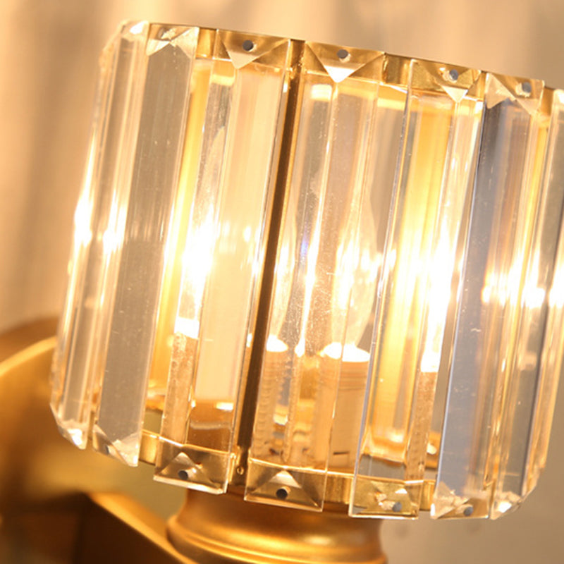 Modernism Single Wall Mounted Sconce Golden/Black Shaded Wall Light