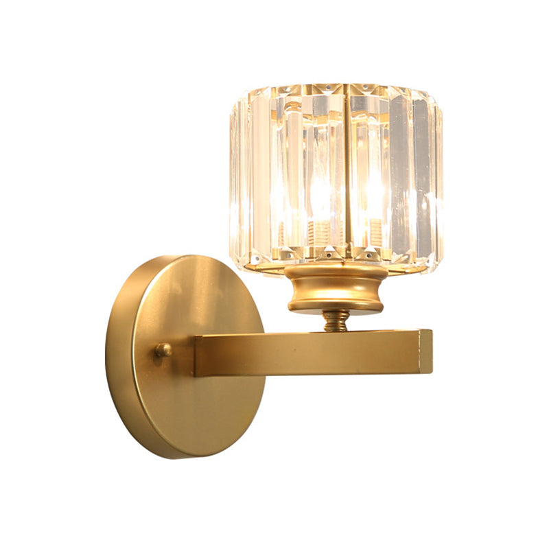 Modernism Single Wall Mounted Sconce Golden/Black Shaded Wall Light