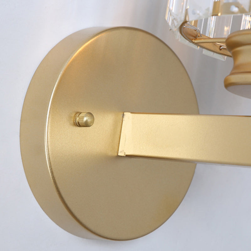 Modernism Single Wall Mounted Sconce Golden/Black Shaded Wall Light