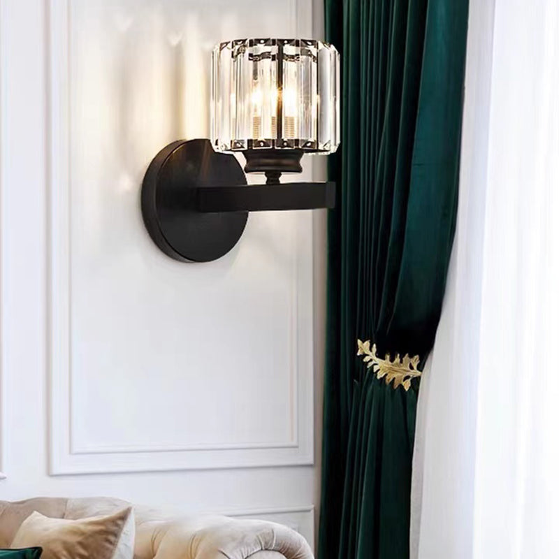 Modernism Single Wall Mounted Sconce Golden/Black Shaded Wall Light