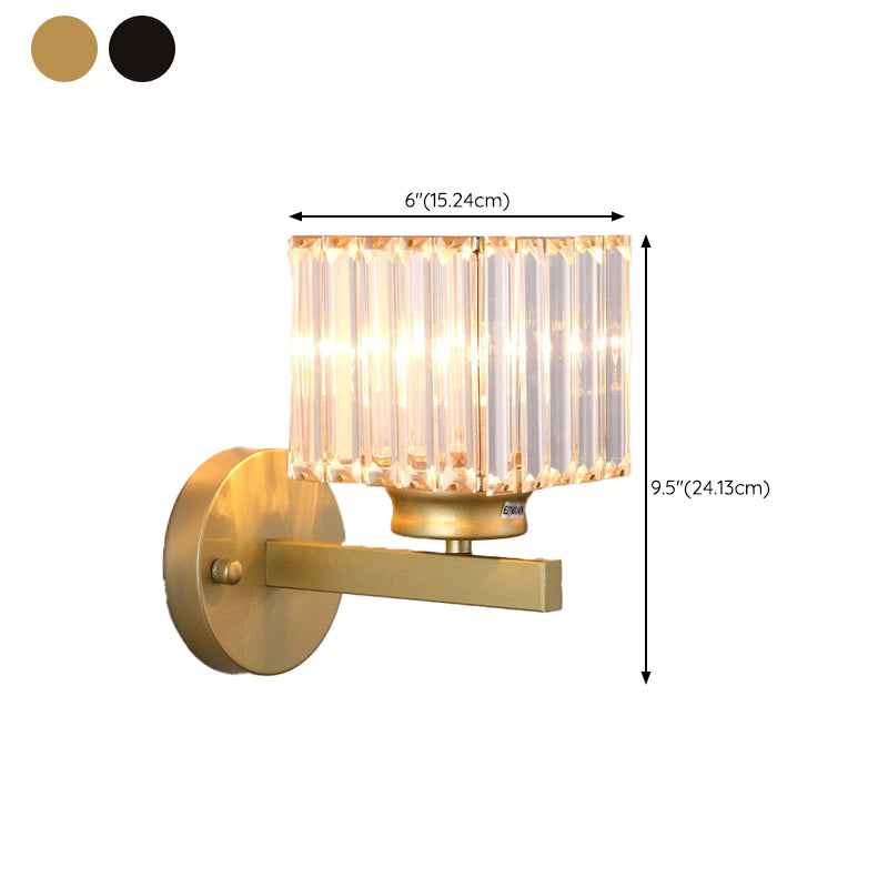 Modernism Single Wall Mounted Sconce Golden/Black Shaded Wall Light