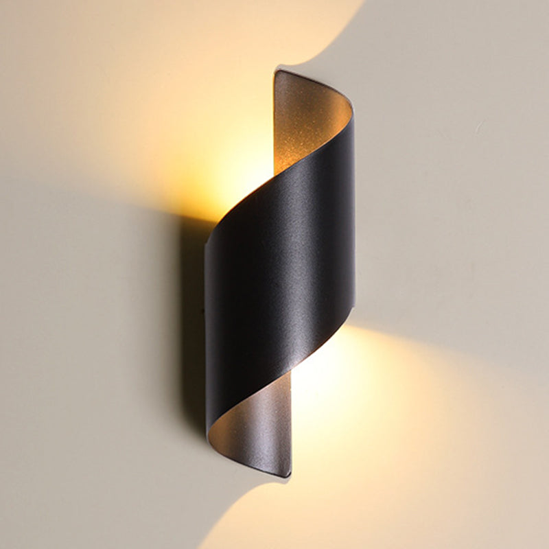White/Black Modern Wall Mounted Sconce 1 Light Metallic Wall Light