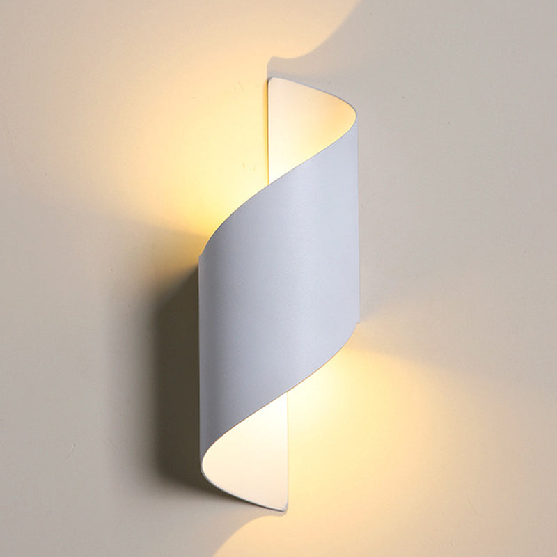 White/Black Modern Wall Mounted Sconce 1 Light Metallic Wall Light